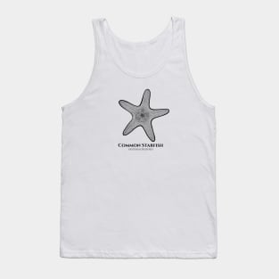 Common Starfish with Common and Latin Names - black and white Tank Top
